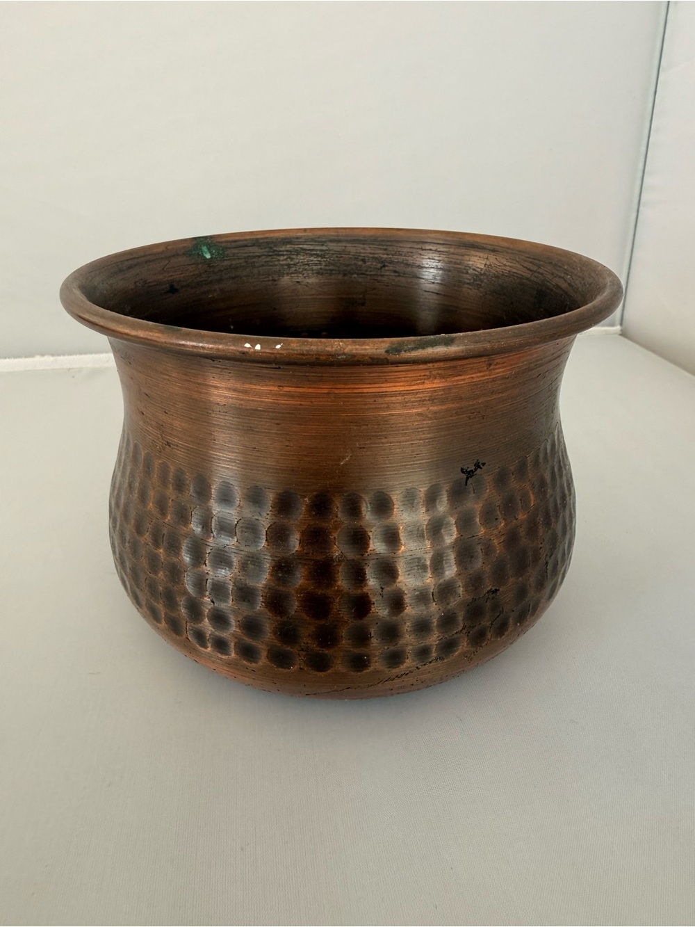 Vintage Hand-Hammered Copper Planter Pot